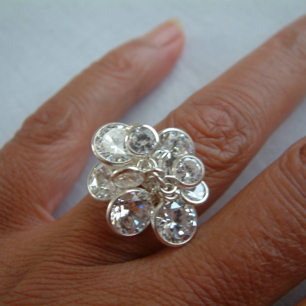 COPY - Sterling silver ring with Swarovski  crystals